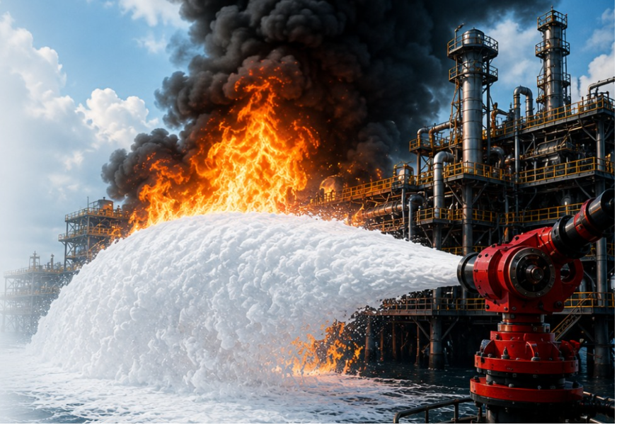 Nano Foam fire suppression in action