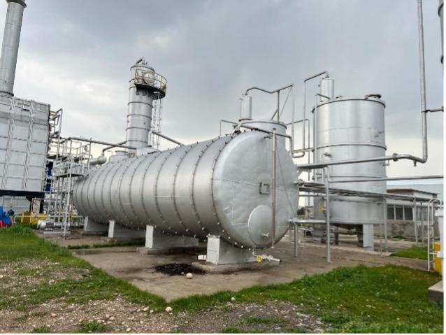Processing towers at the Kirkuk refinery, Iraq